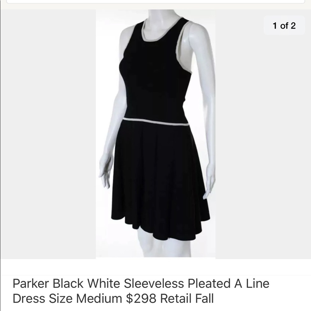Parker black white dress Size Medium $298 Fall